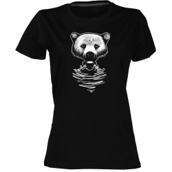 Medvěd - dámské černé tričko