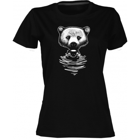 Medvěd - dámské černé tričko